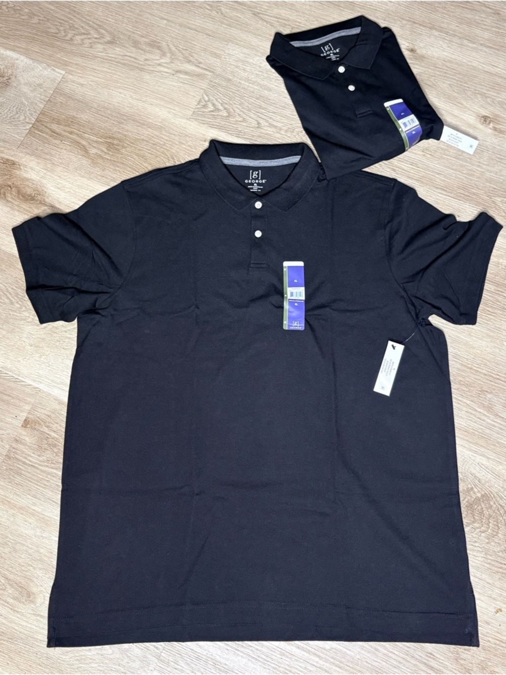 Bundle 2 Men’s XL Black Polo Shirts George NWT Black